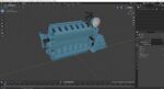 Marine Propulsion Engine Blue