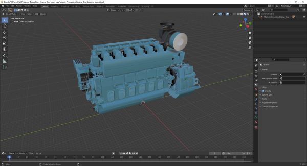 Marine Propulsion Engine Blue