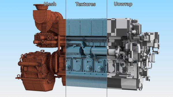 Marine Propulsion Engine Blue