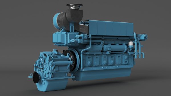 Marine Propulsion Engine Blue