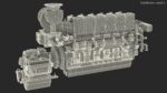 Marine Propulsion Engine Blue