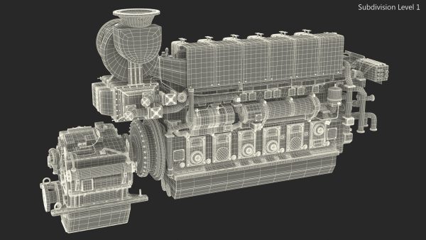 Marine Propulsion Engine Blue