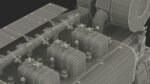 Marine Propulsion Engine Blue
