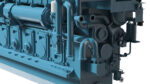 Marine Propulsion Engine Blue