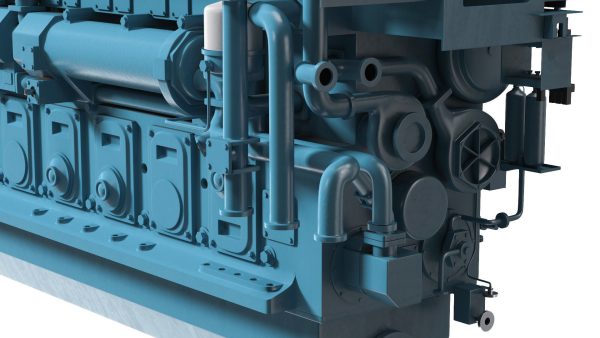Marine Propulsion Engine Blue