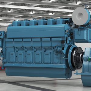 Marine Propulsion Engine Blue