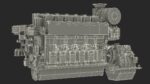 Marine Propulsion Engine Blue