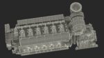 Marine Propulsion Engine Blue