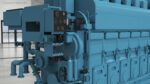 Marine Propulsion Engine Blue