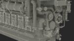 Marine Propulsion Engine Blue