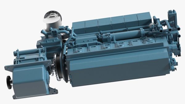 Marine Propulsion Engine Blue