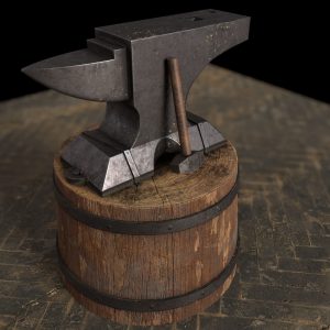 medieval-anvil-and-hammer-3d-model-low-poly-obj-fbx-ma
