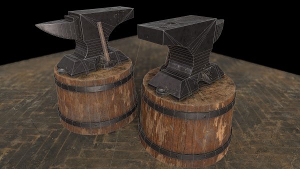 Medieval Anvil and Hammer