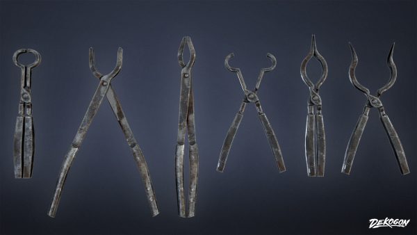MEDIEVAL - Blacksmith Tools 01 - LOW POLY