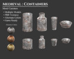 Medieval Collection Containers Metal Crates and Cans