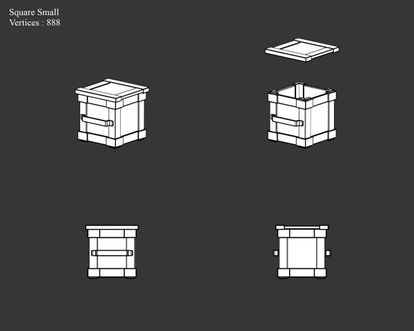Medieval Collection Containers Metal Crates and Cans