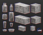 Medieval Collection Containers Metal Crates and Cans