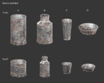 Medieval Collection Containers Metal Crates and Cans
