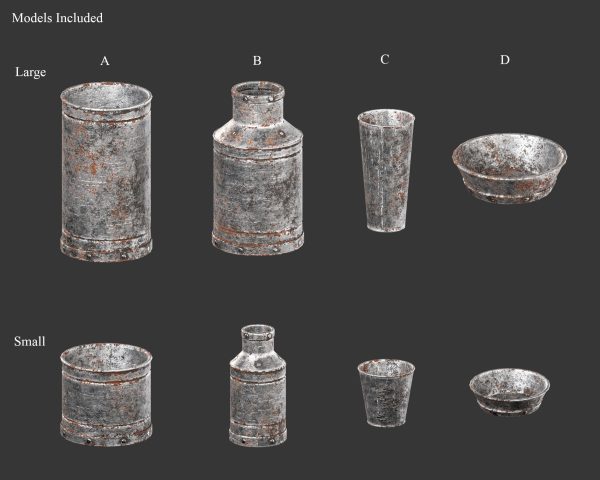 Medieval Collection Containers Metal Crates and Cans