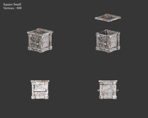 Medieval Collection Containers Metal Crates and Cans