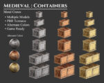 Medieval Collection Containers Metal Crates and Cans