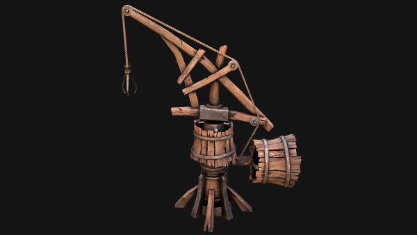 Medieval Crane Steampunk Quarry