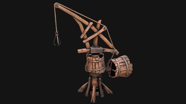 Medieval Crane Steampunk Quarry