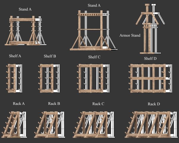 Medieval Decoration Weapon and Armor Stands