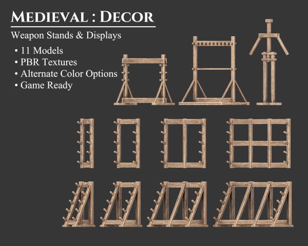 Medieval Decoration Weapon and Armor Stands