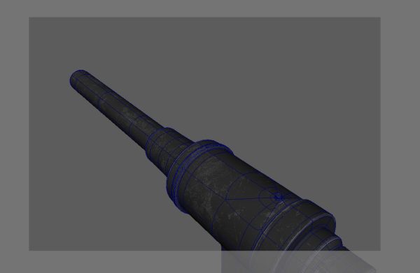 Medieval HandCannon Long handle Version 3D Model Lowpoly
