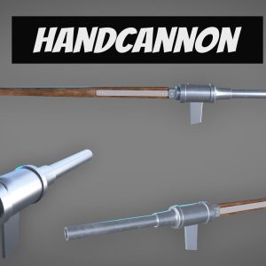 Medieval HandCannon Long handle Version 3D Model Lowpoly