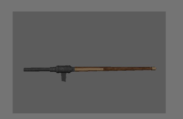 Medieval HandCannon Long handle Version 3D Model Lowpoly