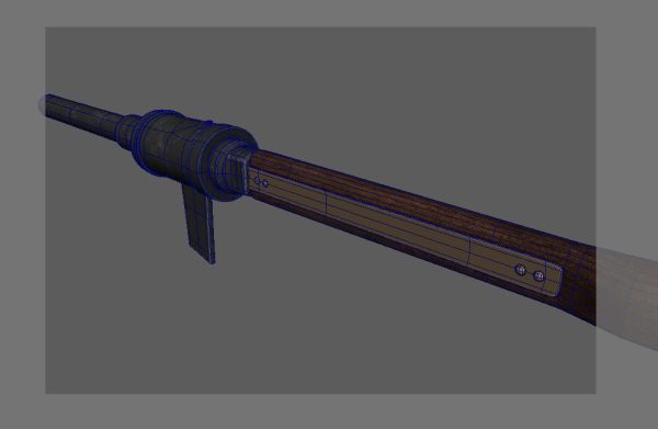 Medieval HandCannon Long handle Version 3D Model Lowpoly