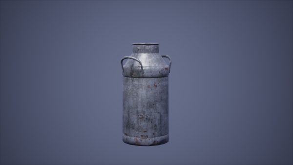 Metal Bucket Set Low Poly Game Ready