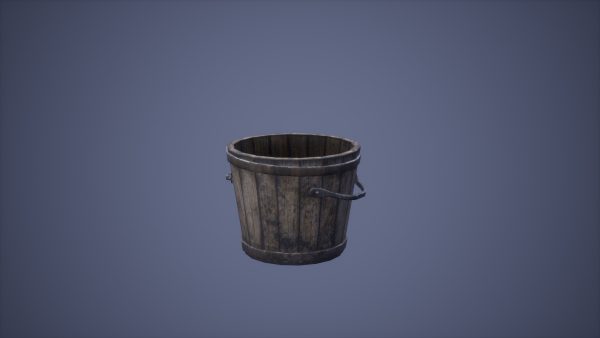 Metal Bucket Set Low Poly Game Ready