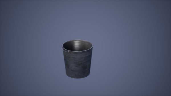 Metal Bucket Set Low Poly Game Ready