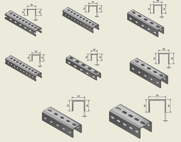 Metal framing U cross section