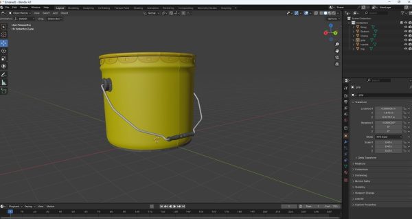 Metal Paint  Bucket 3 Gallon Mockup 3D model