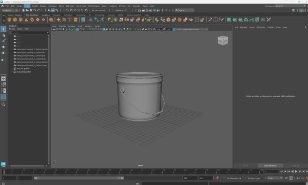 Metal Paint  Bucket 3 Gallon Mockup 3D model