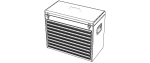 Metal Portable Tool Box with Drawers