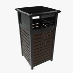 Metal Square Trash Can Low Poly High Poly