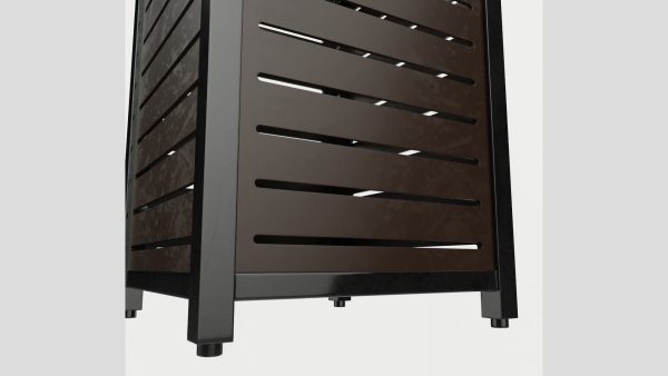 Metal Square Trash Can Low Poly High Poly
