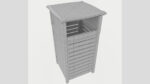 Metal Square Trash Can Low Poly High Poly