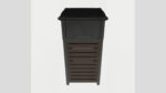 Metal Square Trash Can Low Poly High Poly