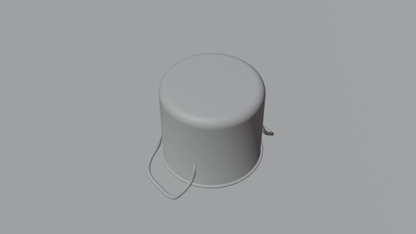 metallic cooking pot 3d model
