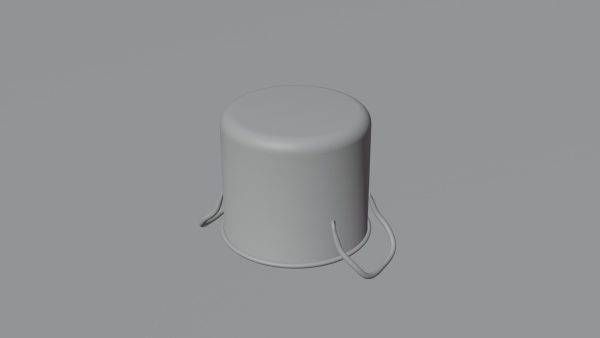 metallic cooking pot 3d model