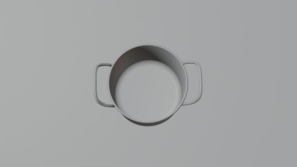 metallic cooking pot 3d model
