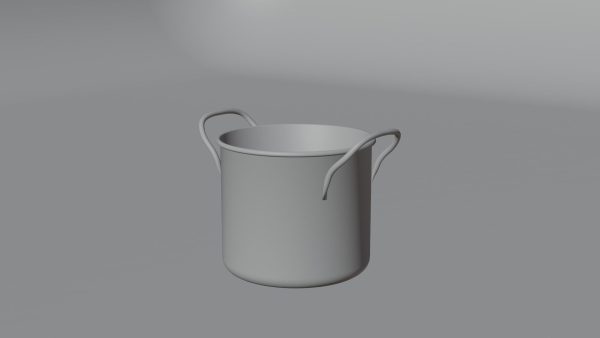 metallic cooking pot 3d model