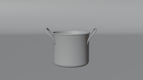 metallic cooking pot 3d model