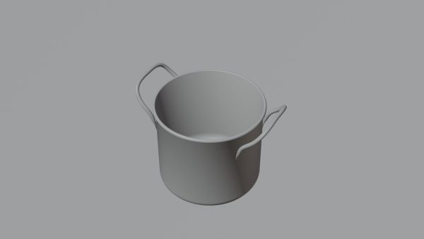 metallic cooking pot 3d model